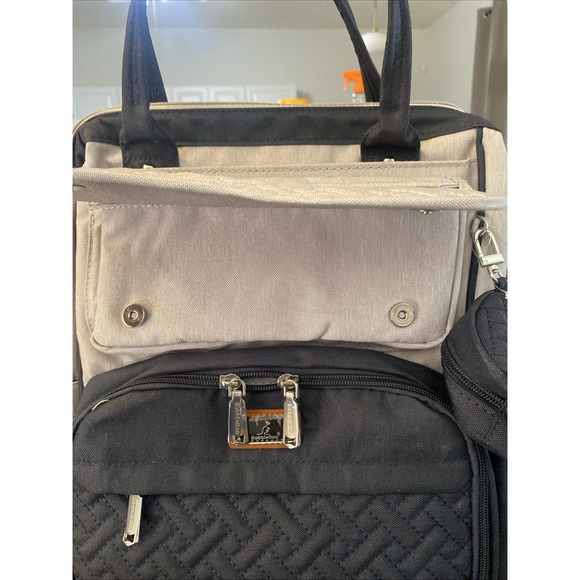 BabbleRoo Diaper Bag Backpack Grey/Blue w/Pacifier case/Changing Pad NEW - Picture 8 of 16